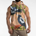 Magpies On Eucalyptus Australia Aboriginal Sleeveless Hoodie - Aussie Hoodie