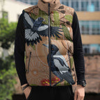 Magpies On Eucalyptus Australia Aboriginal Sleeveless Puffer Jacket - Aussie Hoodie