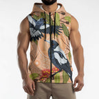 Magpies On Eucalyptus Australia Aboriginal Sleeveless Zip Hoodie LT7