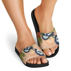 Magpies On Eucalyptus Australia Aboriginal Slide Sandals - Aussie Hoodie