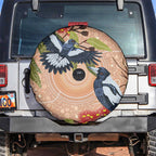 Magpies On Eucalyptus Australia Aboriginal Spare Tire Cover - Aussie Hoodie