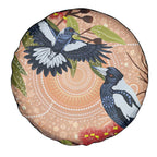 Magpies On Eucalyptus Australia Aboriginal Spare Tire Cover - Aussie Hoodie