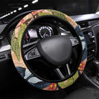 Magpies On Eucalyptus Australia Aboriginal Steering Wheel Cover - Aussie Hoodie