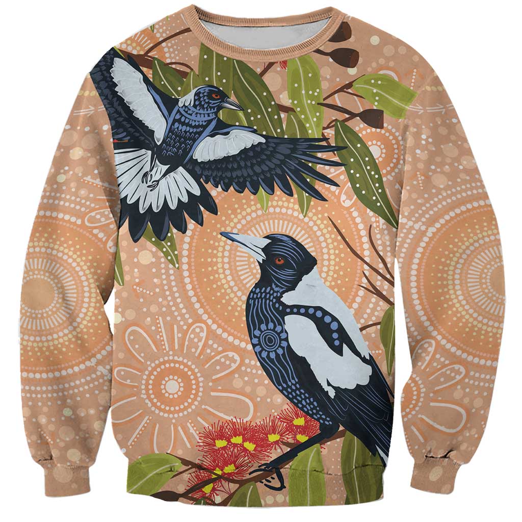 Magpies On Eucalyptus Australia Aboriginal Sweatshirt - Aussie Hoodie