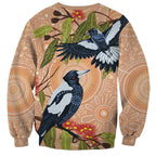 Magpies On Eucalyptus Australia Aboriginal Sweatshirt - Aussie Hoodie