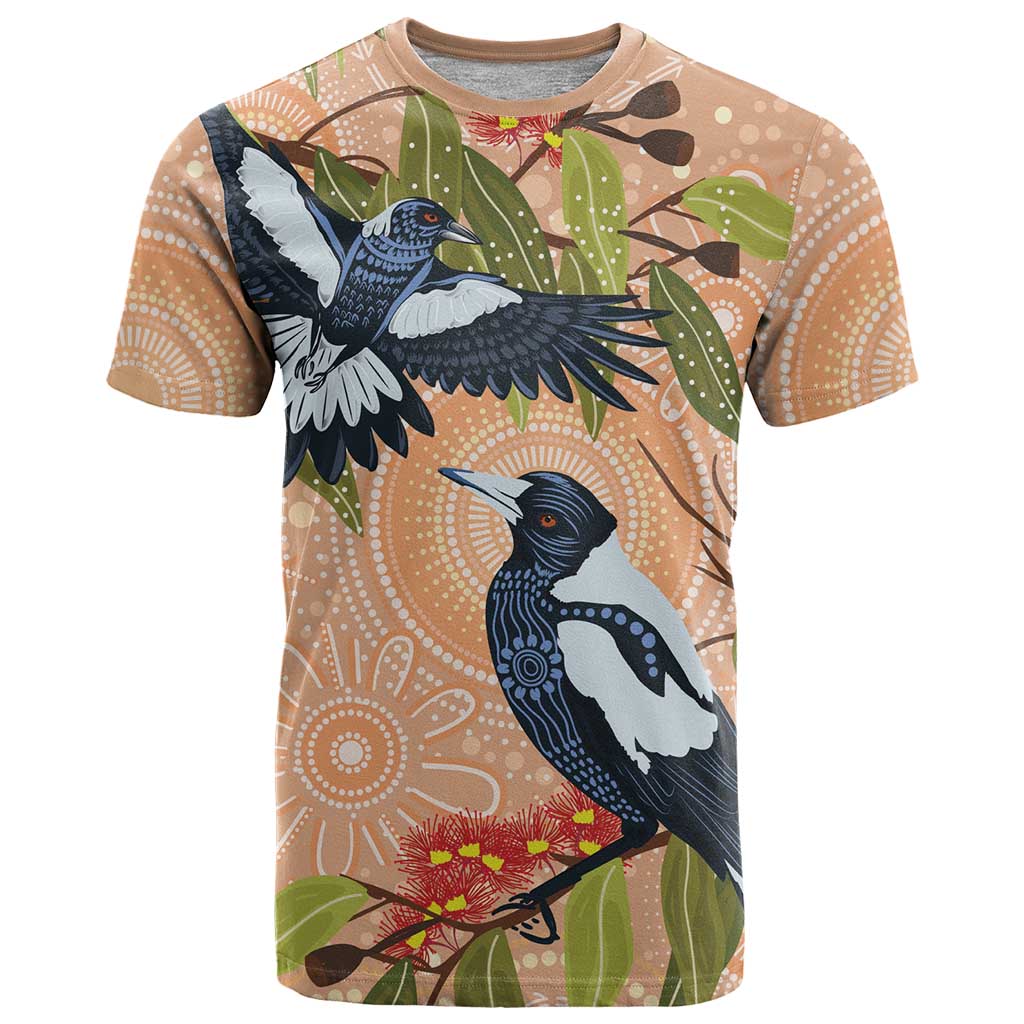 Magpies On Eucalyptus Australia Aboriginal T Shirt - Aussie Hoodie