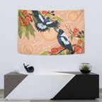 Magpies On Eucalyptus Australia Aboriginal Tapestry - Aussie Hoodie