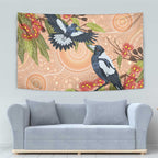 Magpies On Eucalyptus Australia Aboriginal Tapestry - Aussie Hoodie
