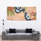 Magpies On Eucalyptus Australia Aboriginal Tapestry - Aussie Hoodie