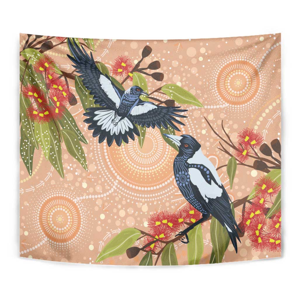 Magpies On Eucalyptus Australia Aboriginal Tapestry - Aussie Hoodie
