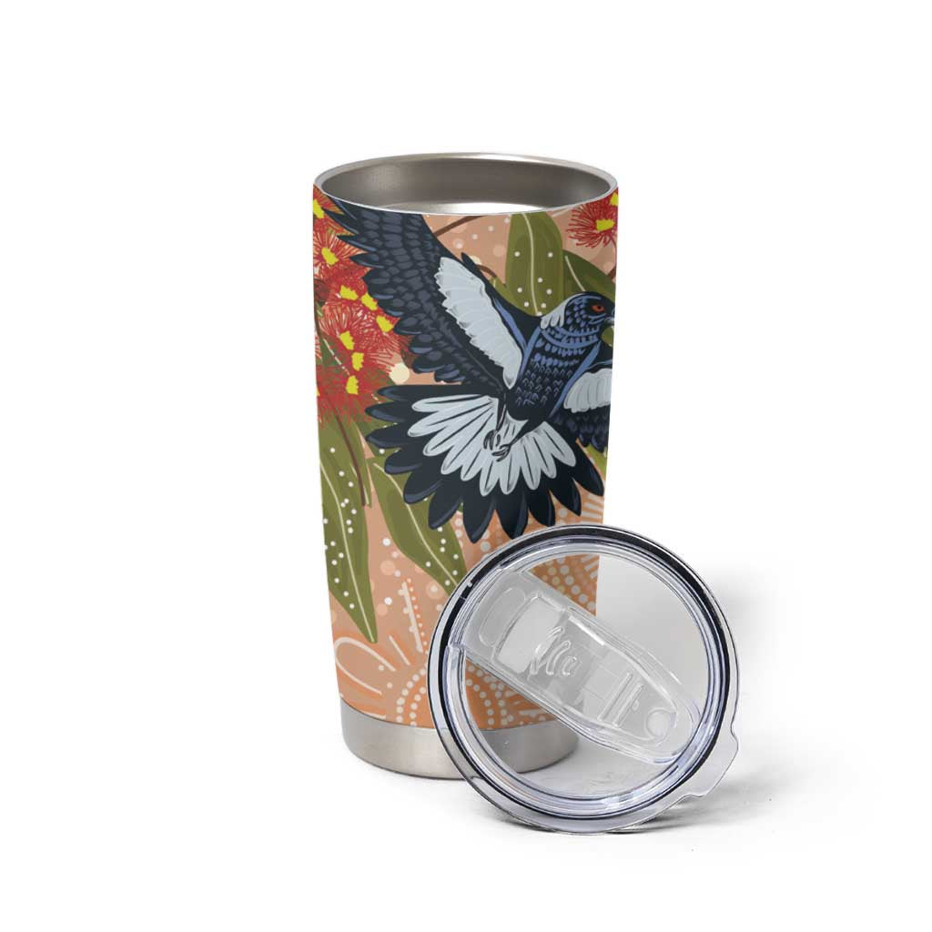 Magpies On Eucalyptus Australia Aboriginal Tumbler Cup - Aussie Hoodie