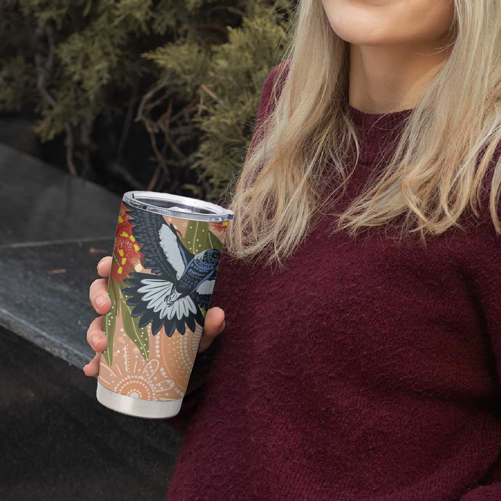 Magpies On Eucalyptus Australia Aboriginal Tumbler Cup - Aussie Hoodie