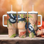 Magpies On Eucalyptus Australia Aboriginal Tumbler With Handle - Aussie Hoodie