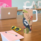 Magpies On Eucalyptus Australia Aboriginal Tumbler With Handle - Aussie Hoodie