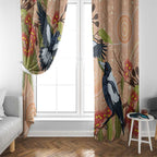 Magpies On Eucalyptus Australia Aboriginal Window Curtain - Aussie Hoodie