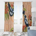Magpies On Eucalyptus Australia Aboriginal Window Curtain - Aussie Hoodie