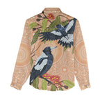 Magpies On Eucalyptus Australia Aboriginal Women Casual Shirt - Aussie Hoodie