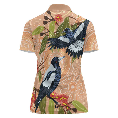 Magpies On Eucalyptus Australia Aboriginal Women Polo Shirt - Aussie Hoodie
