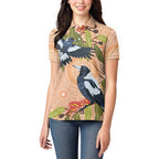 Magpies On Eucalyptus Australia Aboriginal Women Polo Shirt - Aussie Hoodie