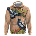 Magpies On Eucalyptus Australia Aboriginal Zip Hoodie - Aussie Hoodie