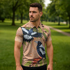Magpies On Eucalyptus Australia Aboriginal Zipper Polo Shirt - Aussie Hoodie