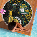 Australia Matildas Indigenous Beach Blanket NAIDOC 2024 Keep The Fire Burning