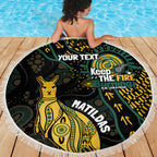 Australia Matildas Indigenous Beach Blanket NAIDOC 2024 Keep The Fire Burning