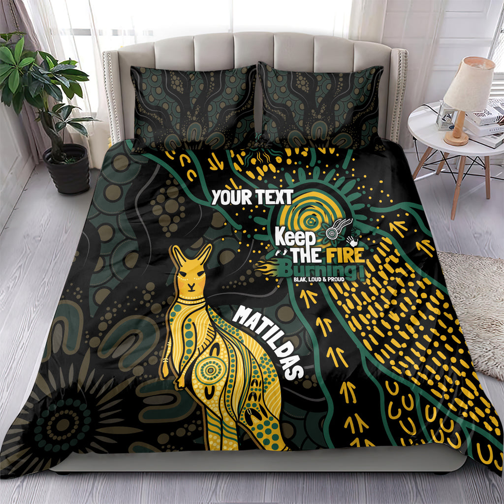 Australia Matildas Indigenous Bedding Set NAIDOC 2024 Keep The Fire Burning