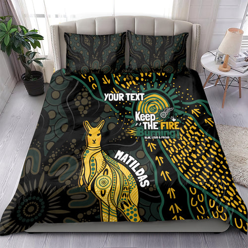 Australia Matildas Indigenous Bedding Set NAIDOC 2024 Keep The Fire Burning