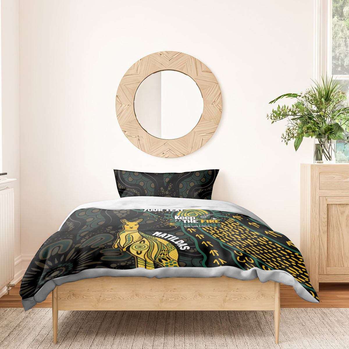 Australia Matildas Indigenous Bedding Set NAIDOC 2024 Keep The Fire Burning
