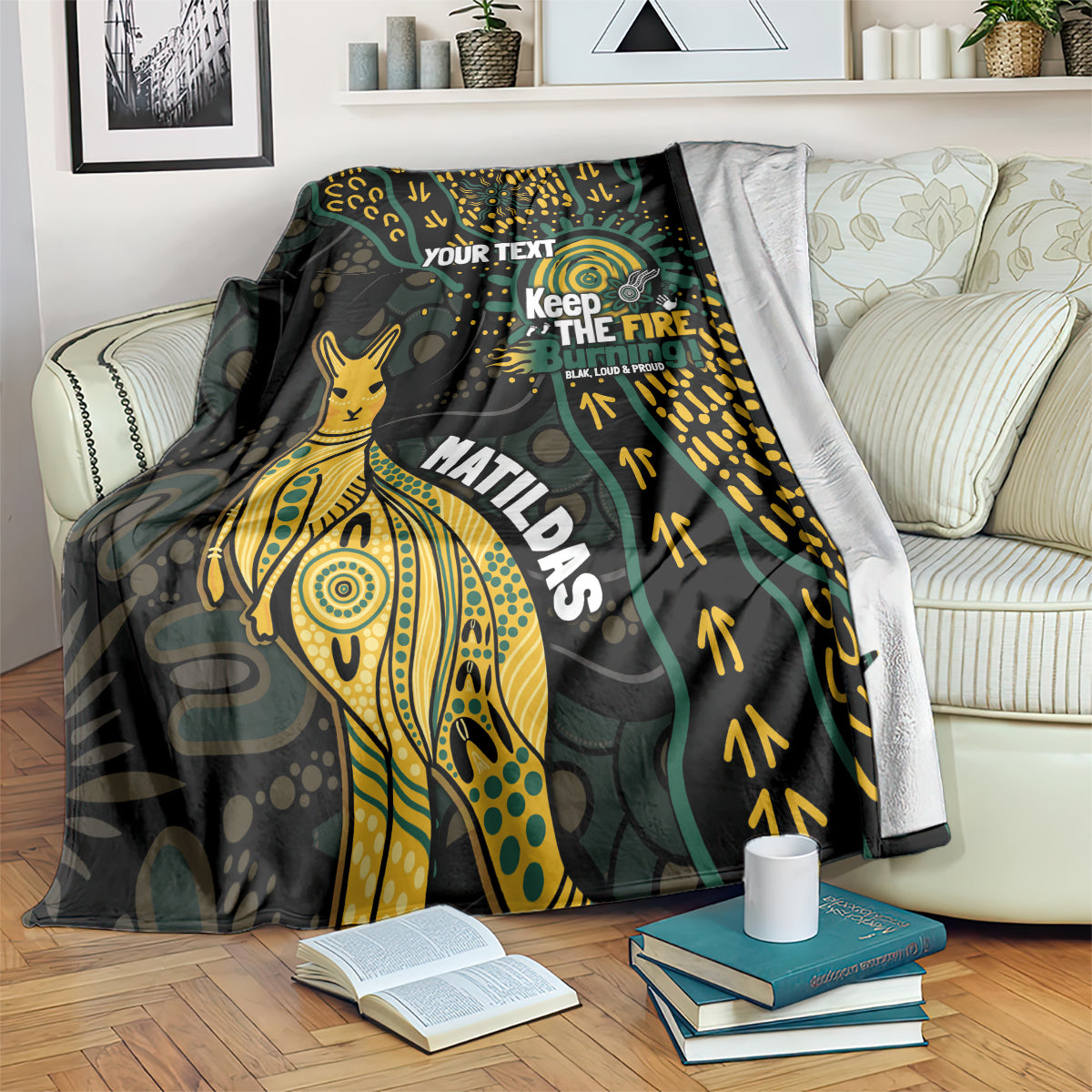 Australia Matildas Indigenous Blanket NAIDOC 2024 Keep The Fire Burning