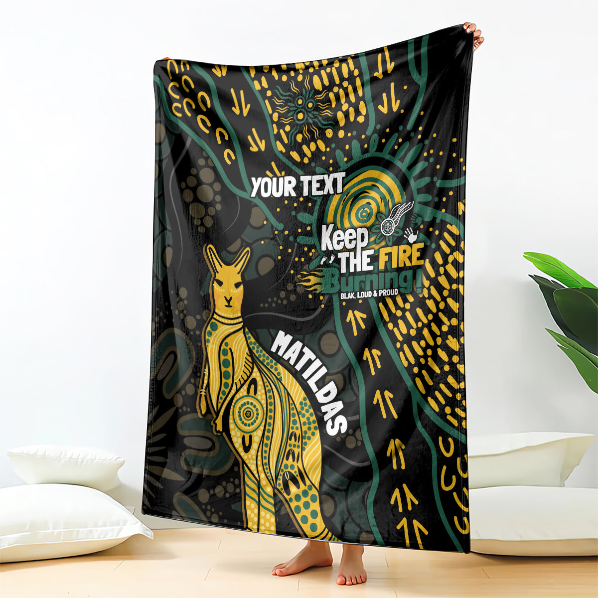 Australia Matildas Indigenous Blanket NAIDOC 2024 Keep The Fire Burning