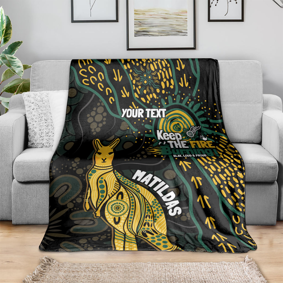 Australia Matildas Indigenous Blanket NAIDOC 2024 Keep The Fire Burning