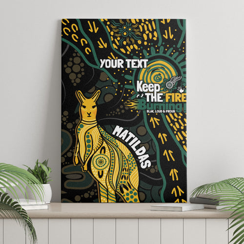 Australia Matildas Indigenous Canvas Wall Art NAIDOC 2024 Keep The Fire Burning