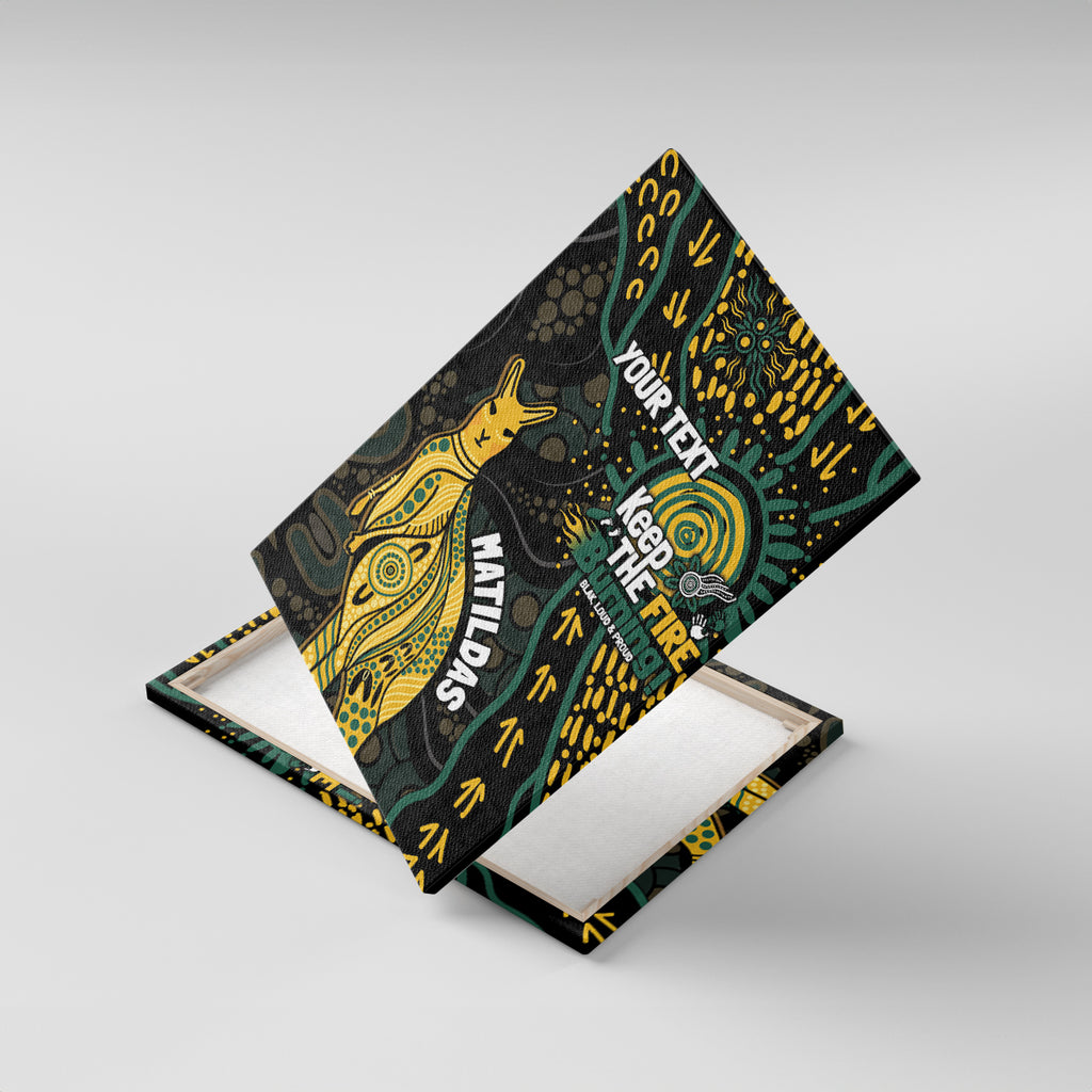 Australia Matildas Indigenous Canvas Wall Art NAIDOC 2024 Keep The Fire Burning