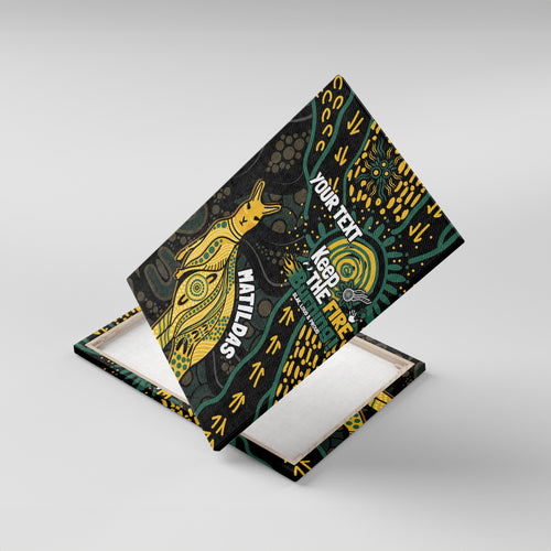 Australia Matildas Indigenous Canvas Wall Art NAIDOC 2024 Keep The Fire Burning