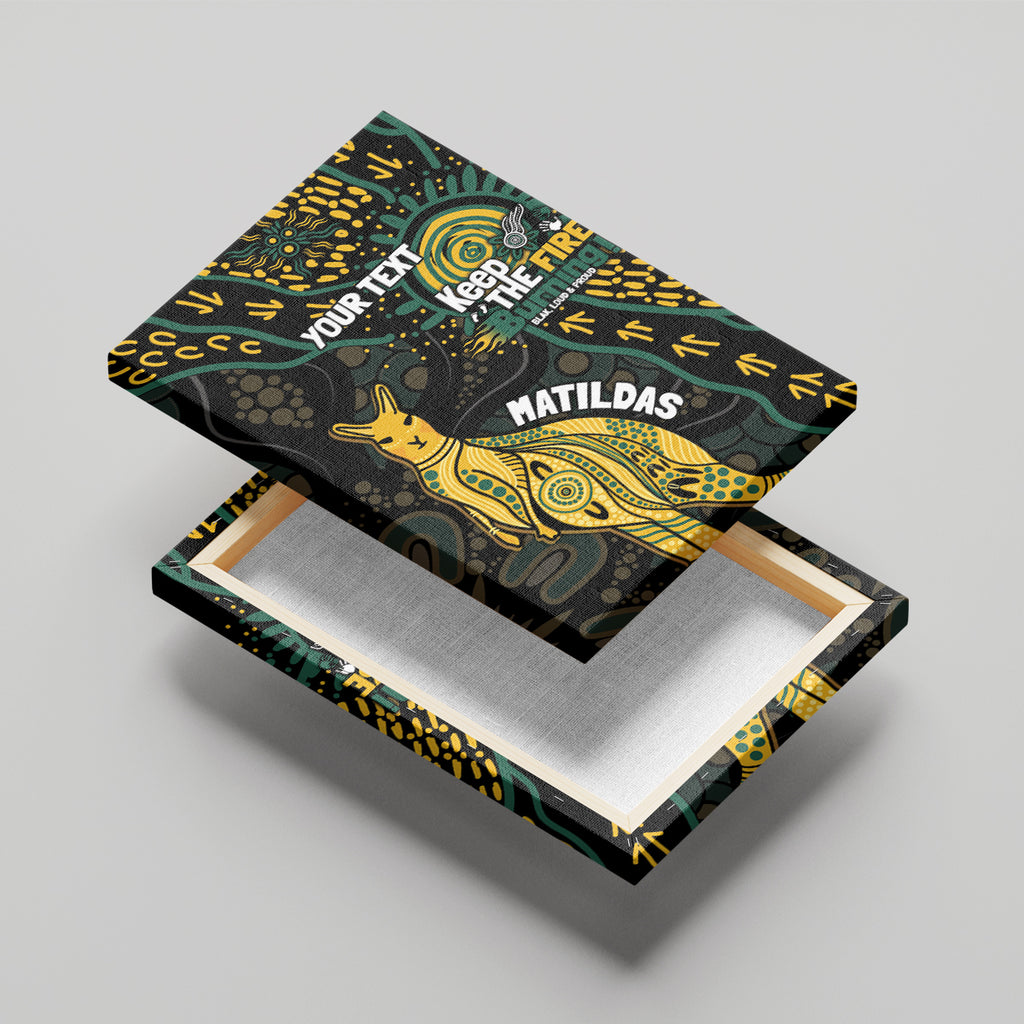 Australia Matildas Indigenous Canvas Wall Art NAIDOC 2024 Keep The Fire Burning