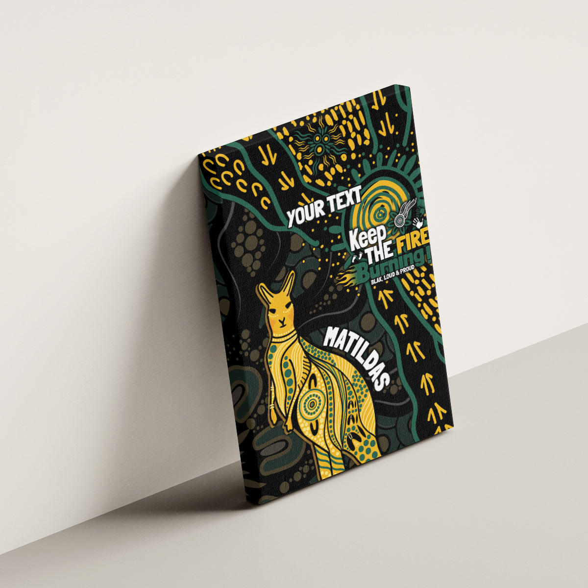 Australia Matildas Indigenous Canvas Wall Art NAIDOC 2024 Keep The Fire Burning