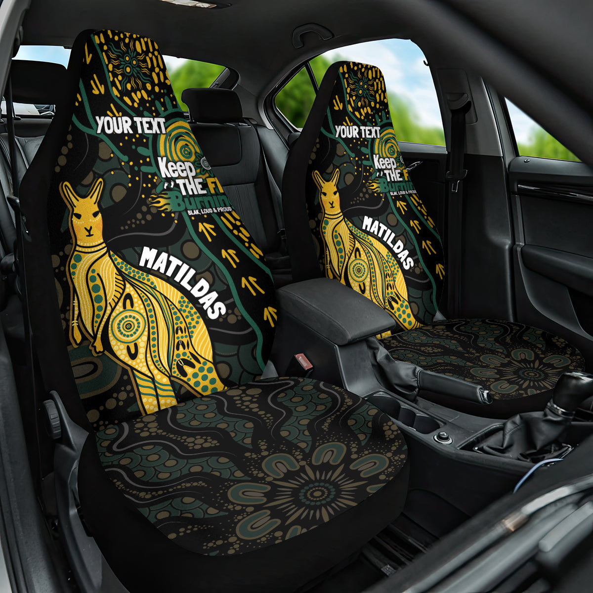 Australia Matildas Indigenous Car Seat Cover NAIDOC 2024 Keep The Fire Burning