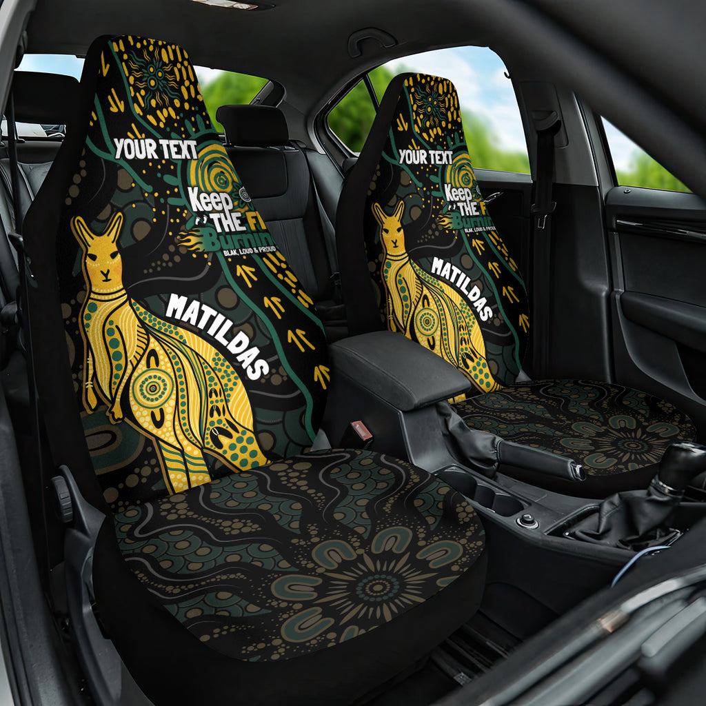 Australia Matildas Indigenous Car Seat Cover NAIDOC 2024 Keep The Fire Burning