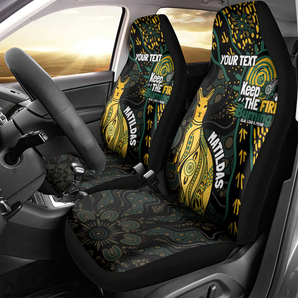 Australia Matildas Indigenous Car Seat Cover NAIDOC 2024 Keep The Fire Burning