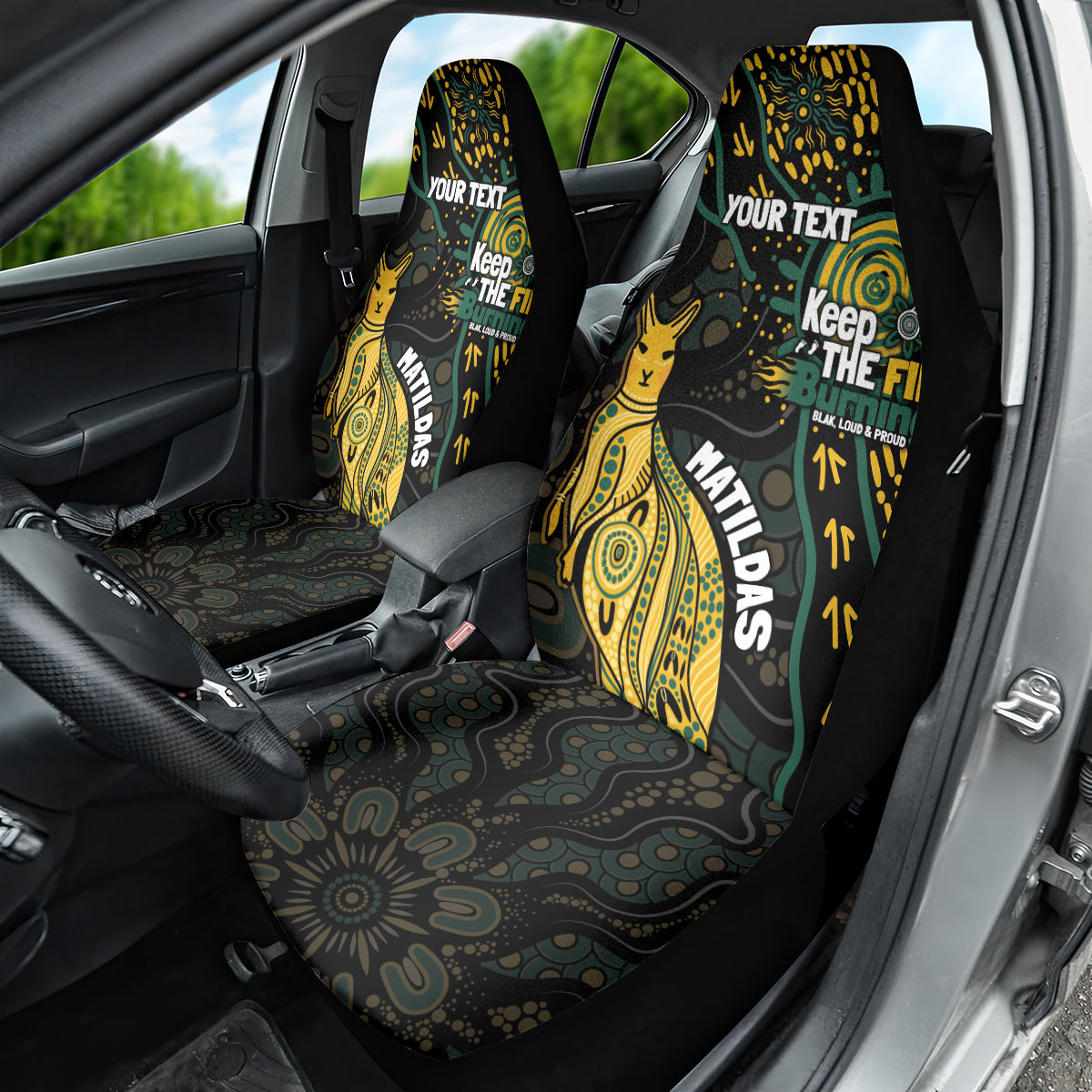 Australia Matildas Indigenous Car Seat Cover NAIDOC 2024 Keep The Fire Burning