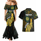Australia Matildas Indigenous Couples Matching Mermaid Dress and Hawaiian Shirt NAIDOC 2024 Keep The Fire Burning
