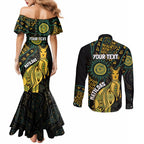 Australia Matildas Indigenous Couples Matching Mermaid Dress and Long Sleeve Button Shirt NAIDOC 2024 Keep The Fire Burning