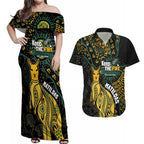 Australia Matildas Indigenous Couples Matching Off Shoulder Maxi Dress and Hawaiian Shirt NAIDOC 2024 Keep The Fire Burning