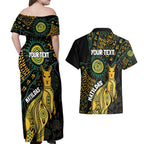 Australia Matildas Indigenous Couples Matching Off Shoulder Maxi Dress and Hawaiian Shirt NAIDOC 2024 Keep The Fire Burning