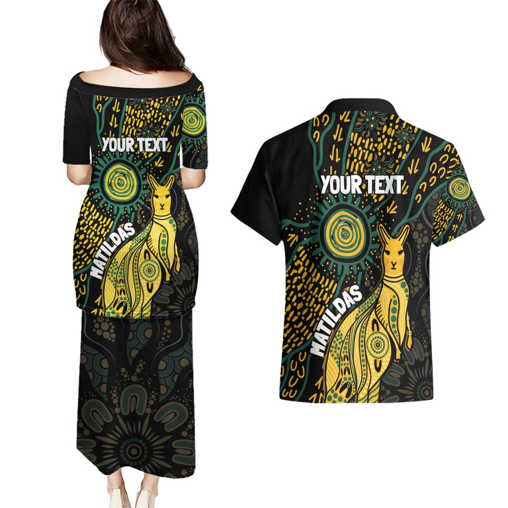 Australia Matildas Indigenous Couples Matching Puletasi and Hawaiian Shirt NAIDOC 2024 Keep The Fire Burning