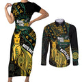 Australia Matildas Indigenous Couples Matching Short Sleeve Bodycon Dress and Long Sleeve Button Shirt NAIDOC 2024 Keep The Fire Burning