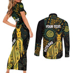 Australia Matildas Indigenous Couples Matching Short Sleeve Bodycon Dress and Long Sleeve Button Shirt NAIDOC 2024 Keep The Fire Burning