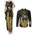 Australia Matildas Indigenous Couples Matching Tank Maxi Dress and Long Sleeve Button Shirt NAIDOC 2024 Keep The Fire Burning